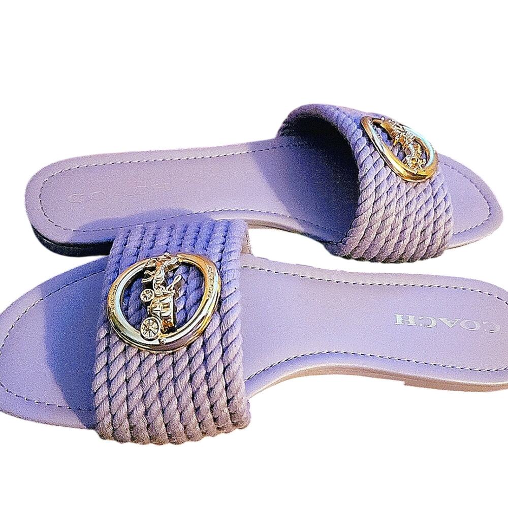 COACH JOLIE SLIP ON SANDALS IN SOFT LILAC SIZE 10 - Picture 7 of 7